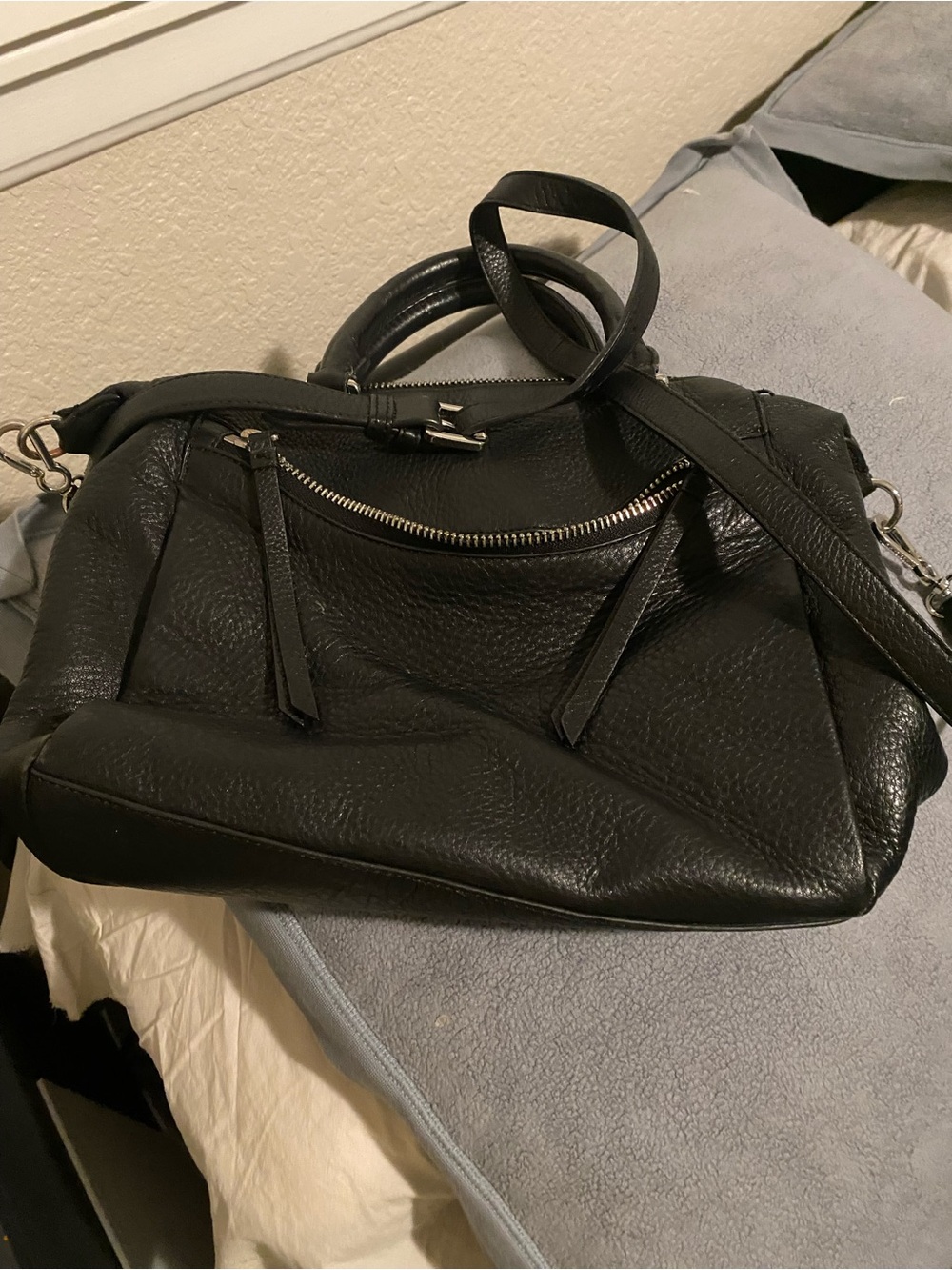 Vince Camuto Black Leather Crossbody Satchel